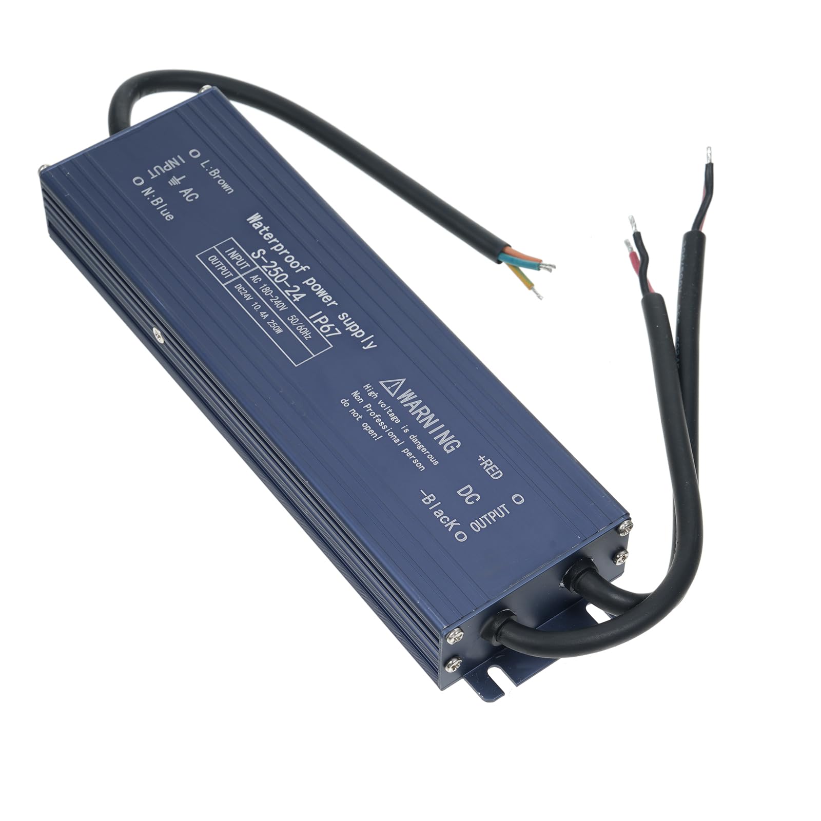 Conductor LED de 120W, Fuente de Alimentación Transformador Voltaje Constante IP67 IP67 para Luz LED, Letrero la Caja Luz Al Aire Libre con Conector para Tiras (250W)