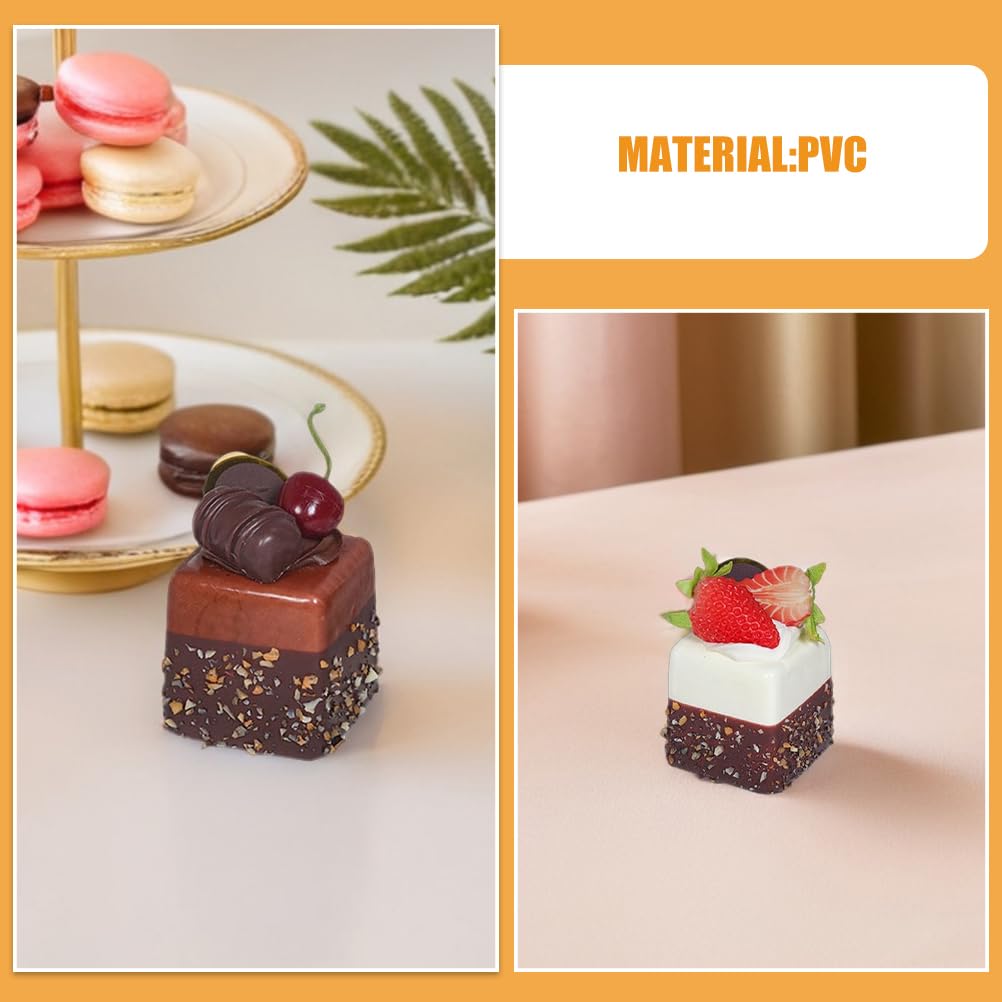 Mipcase 8pezzi Torta Simulata al Gusto di Fragola Francese di Cibo Artificiale Base Magnetica Espositore per Torte Finte Decorazioni da Cucina Accessori per Stand per Fotografie