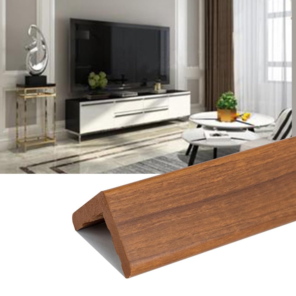 Perfil Protector De Esquinas De Aleación De Madera, 80/100/120cm, Perfil Ángulo, Perfil Borde De Escalera, Protección De Cantos para Paredes Casa Cocina Oficina(Teak,120cm/48'')