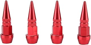 Ponta de válvula de ar para pneu de motocicleta vermelha - haste de válvula de pneu 4 peças liga de alumínio spike roda válvula de pneu carro caminhão ar capas de poeira (vermelho)