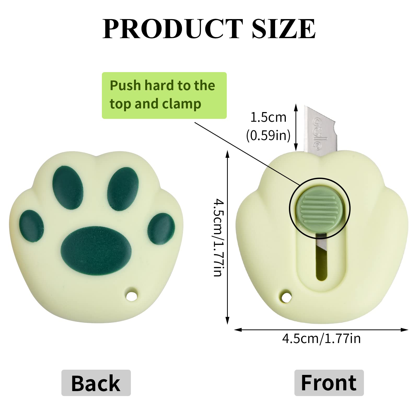 Ouvre Lettre Paquet de 3, Mini Cutter Rétractable Coupe Papier en Plastique, Bords Tranchants, Portable