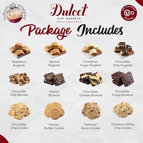 Miniatura 5 de Dulcet - Cesta de regalo gourmet con diseño de brownie y galletas, incluye una variedad de pasteles en una elegante caja de lata ensamblada a mano,