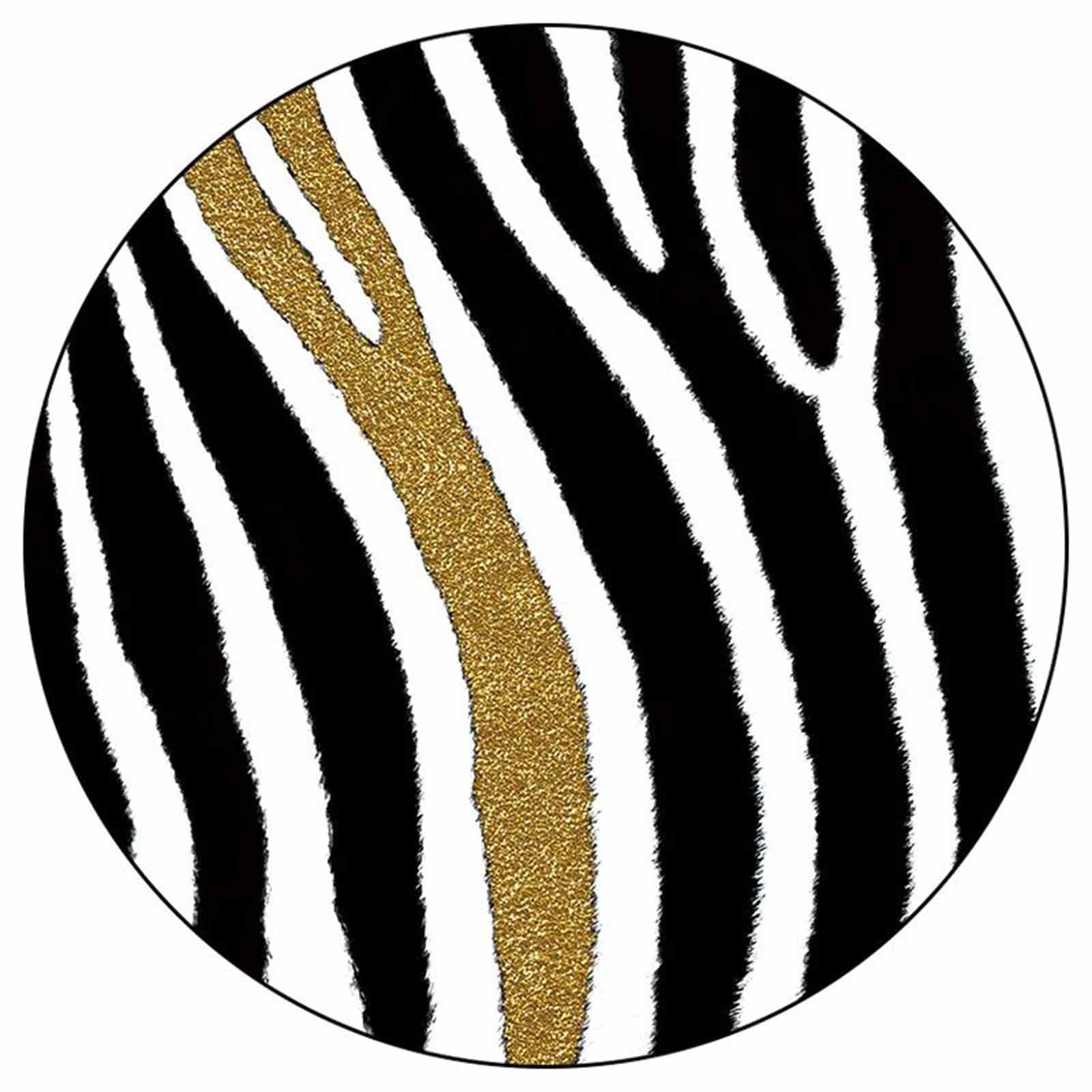 Tapis de salon extérieur haut de gamme or noir et blanc rond