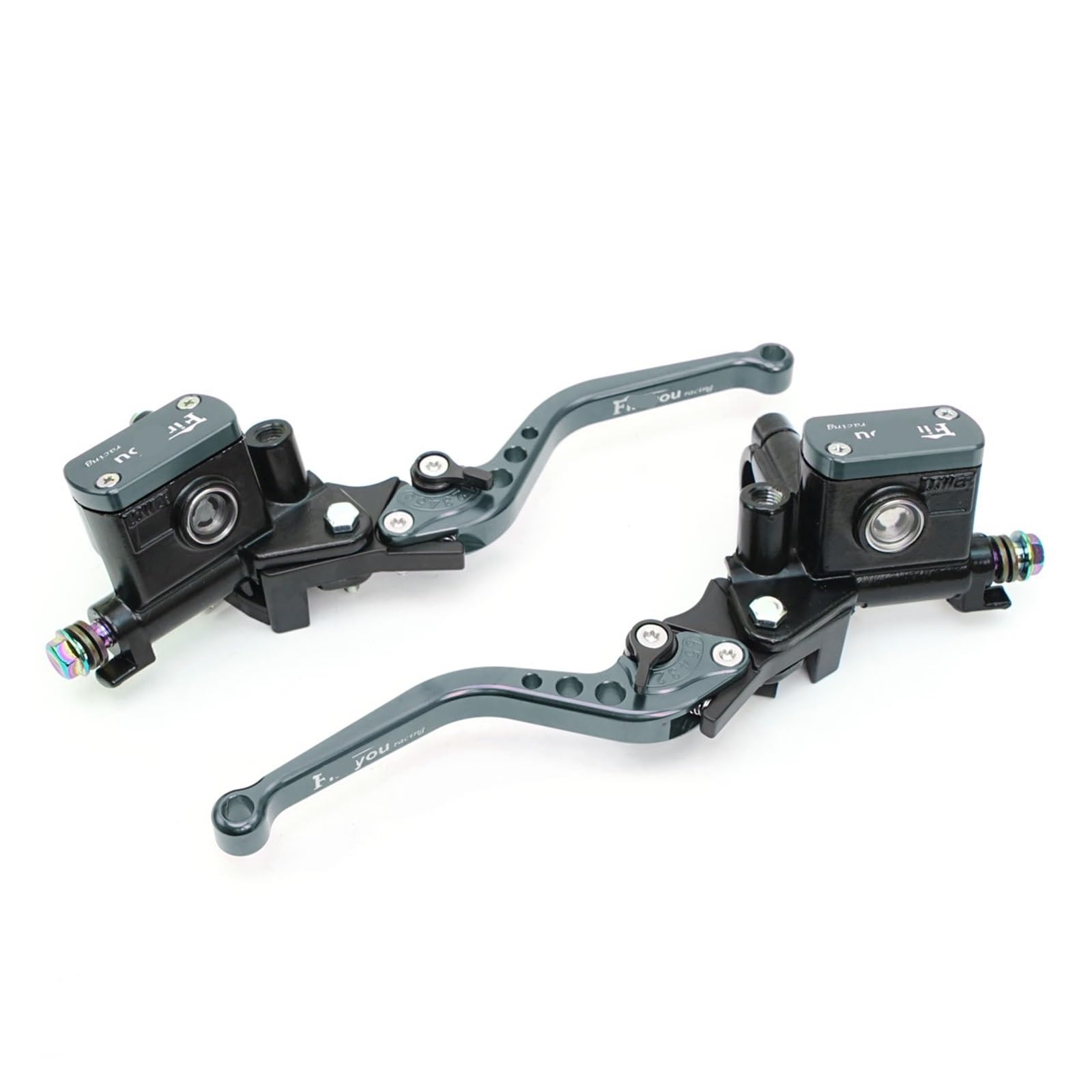 Ywqjiopm One Pair Grey Motorcycle Brake Clutch Lever 22Mm Motorcycle Brake Pump Lever Handle Hydraulic Clutch Master Cylinder Brake Clutch Lever Handle Clutch Lever