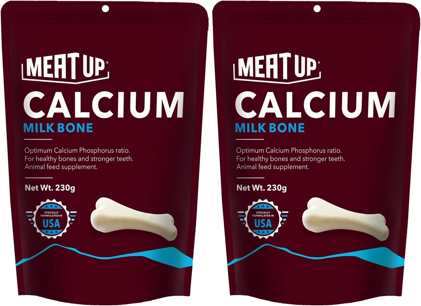 Dog Treats Chew Bones, Calcium Flavor 230G ( ) Total 460G Pack For All Life Stages
