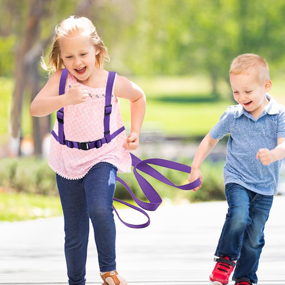 2 Stück Pferdeleine zum Spielen für Kinder Pferdegeschirr für Kinder zum Spielen,Verstellbares Pferdeleine Kinder, Holzpferd Zubehör, Pferdegeschirr zum Spielen für Jungen Mädchen Rollenspiel (Lila)