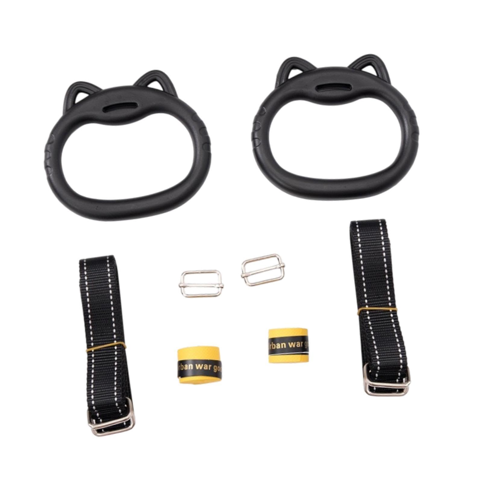 Colaxi 2Pcs Gymnastics Rings Pull up Exercise Rings with 2 Webbings Multifunctional Adjustable Bar Hanger Gym Rings for Fitness