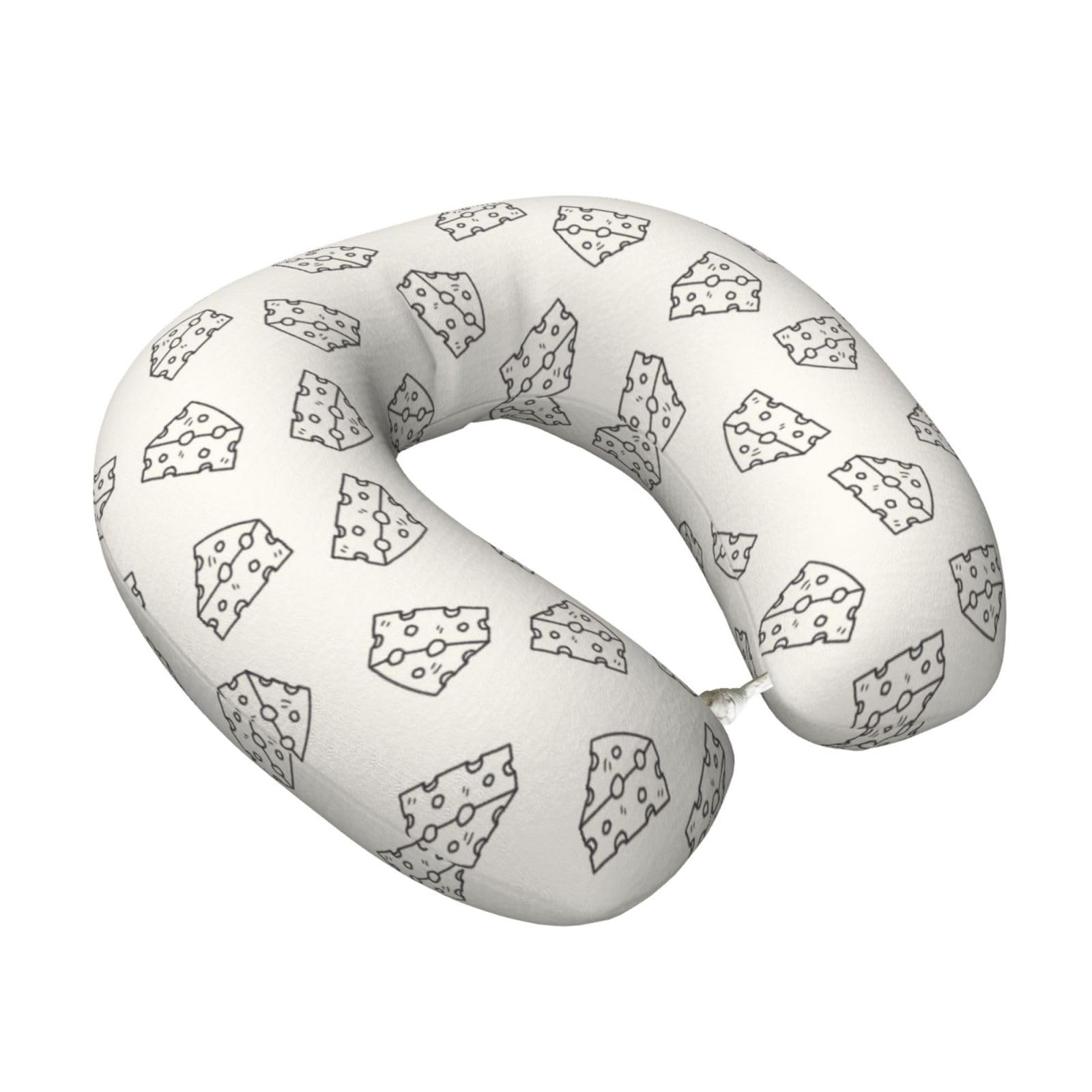 LKYMOH Cheese Doodle Pattern, Travel Neck Pillow U-Shaped Memory Neck Support Soft Comfortable With Washable Cover For Airplane Car Traveling and Office