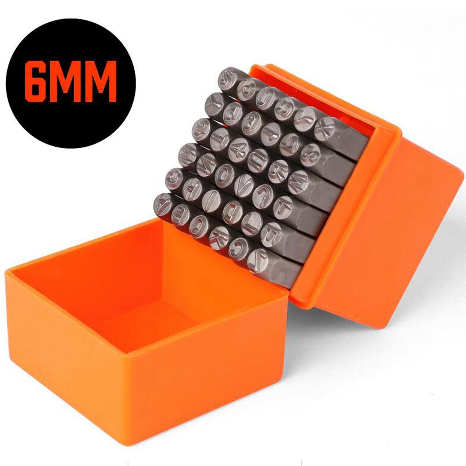 36 Piezas Número Letra Sello Punzón Herramientas para Estampado en Joyería Bolsos Y Relojes Hecho en Acero Resistente Adecuado para Artesanía Personal, 6mm