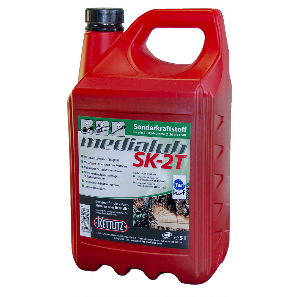 Medialub SK-2T Alkylatbenzin/Sonderkraftstoff für 2 Takt, KWF Geprüft 5 Liter