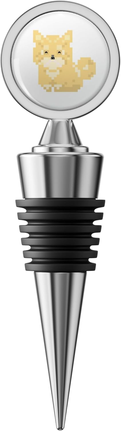 Mr Baby Pixel Stainless Steel Wine Stopper – Airtight Reusable Bottle Plug for Wine, Champagne, and Liquor Bottles