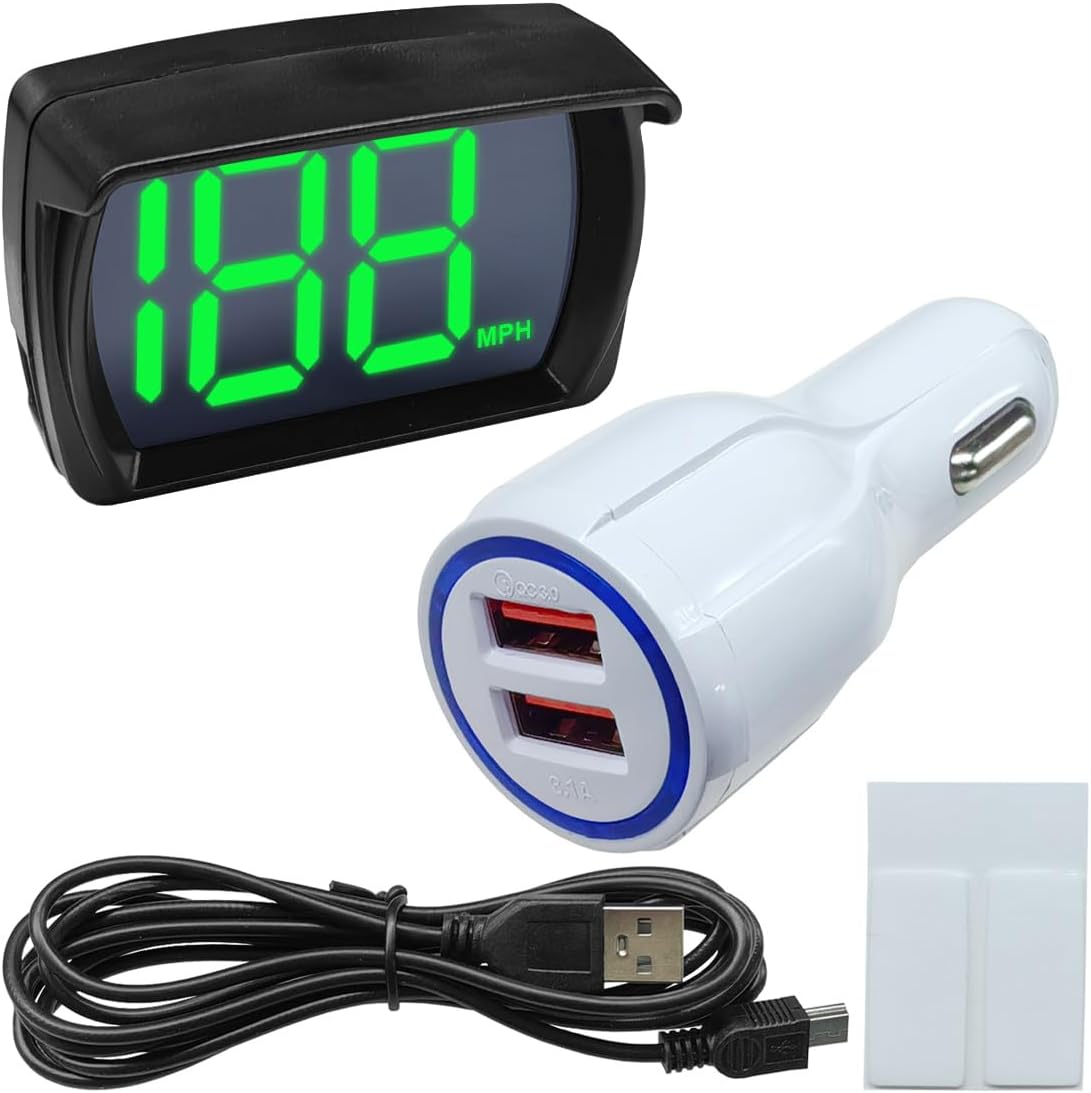 Car HUD GPS Digital Speedometer, MPH Speed Meter with LED Large Font Head Up Display, Universal USB Cable Plug & Play Speed Gauge for Car, Truck, SUV, Motorcycle (MPH)