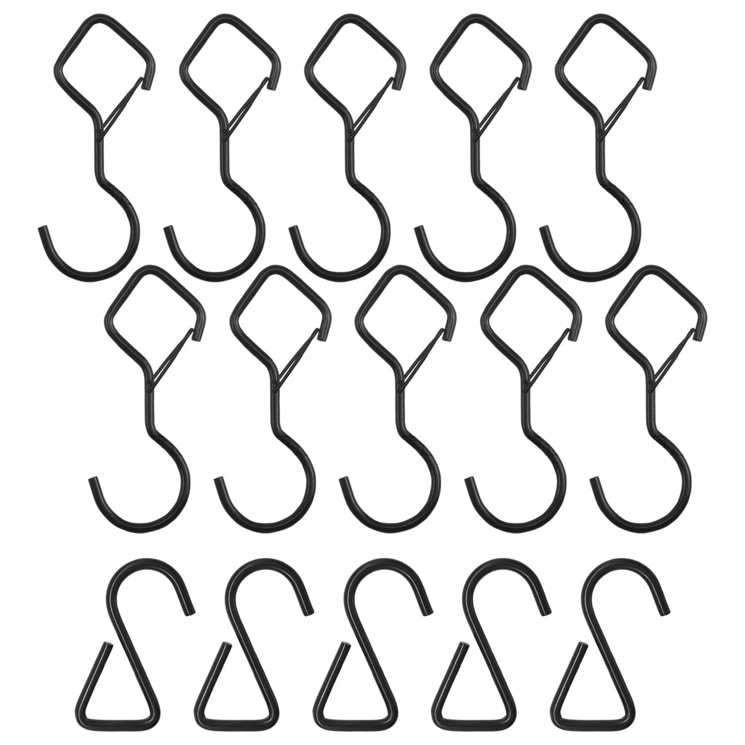 EJUFNS 15 Stainless Steel Hooks, Anti-Drop Hanging Safety Buckles, Special Hooks For Binding Belts, Flower Basket Hanging Chain Hooks, Household Items (Diamond, Triangle).