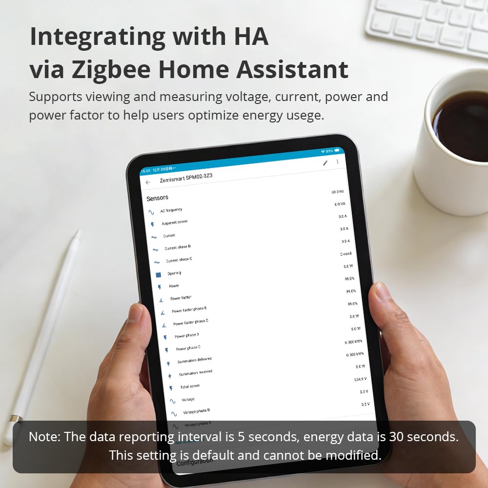 Zigbee Compteur d'énergie intelligent 3.0 triphasé 63 A, transmission de données en temps réel en HA, moniteur de puissance bidirectionnel de haute précision ± 1 %, compatible avec Homey et Home