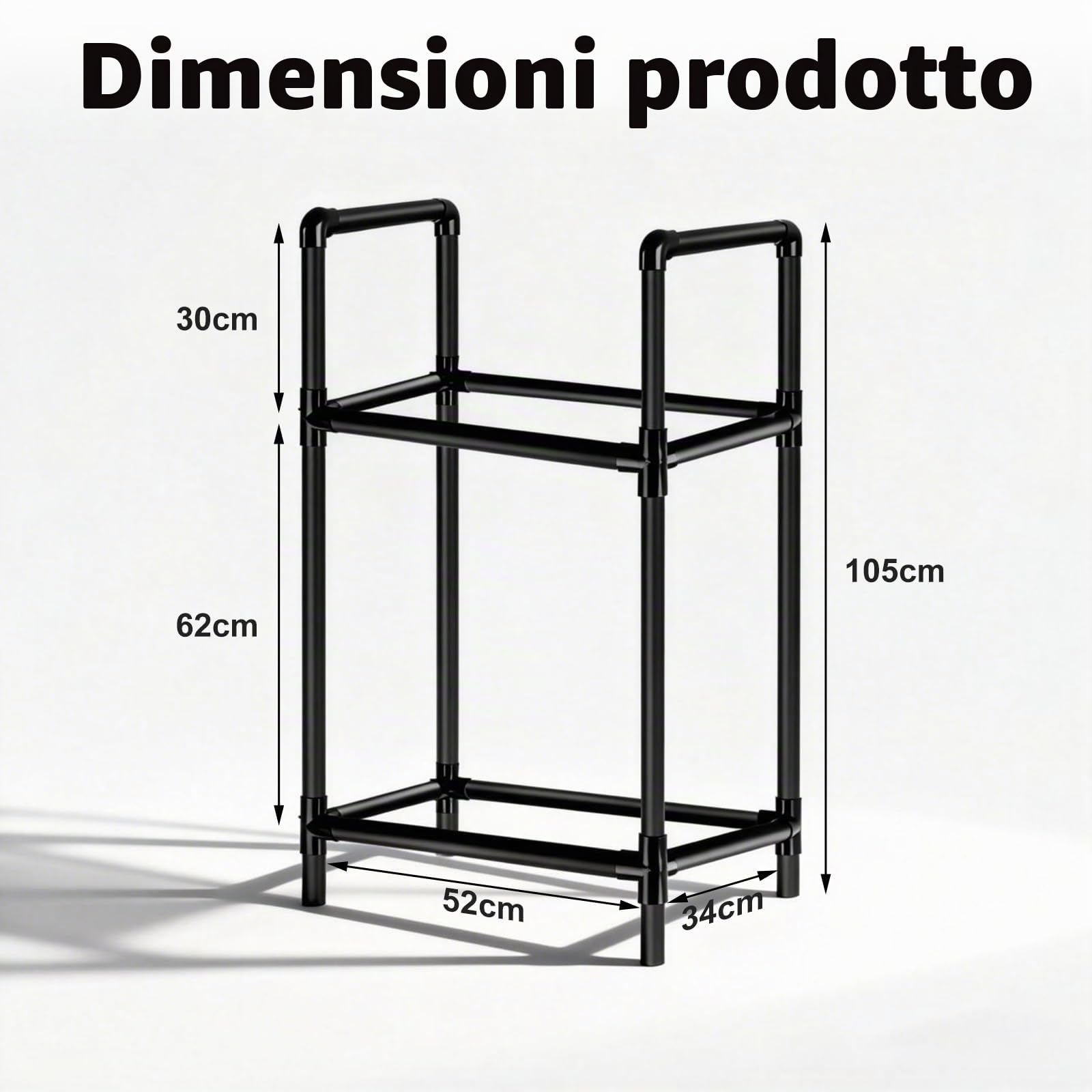 Porta Gomme Auto da Garage per 4 Pneumatici | Scaffale Regolabile in Altezza, Robusta Struttura in Acciaio, Scaffali Garage per Officina (57,2 x 37,3 x 114,6 cm)