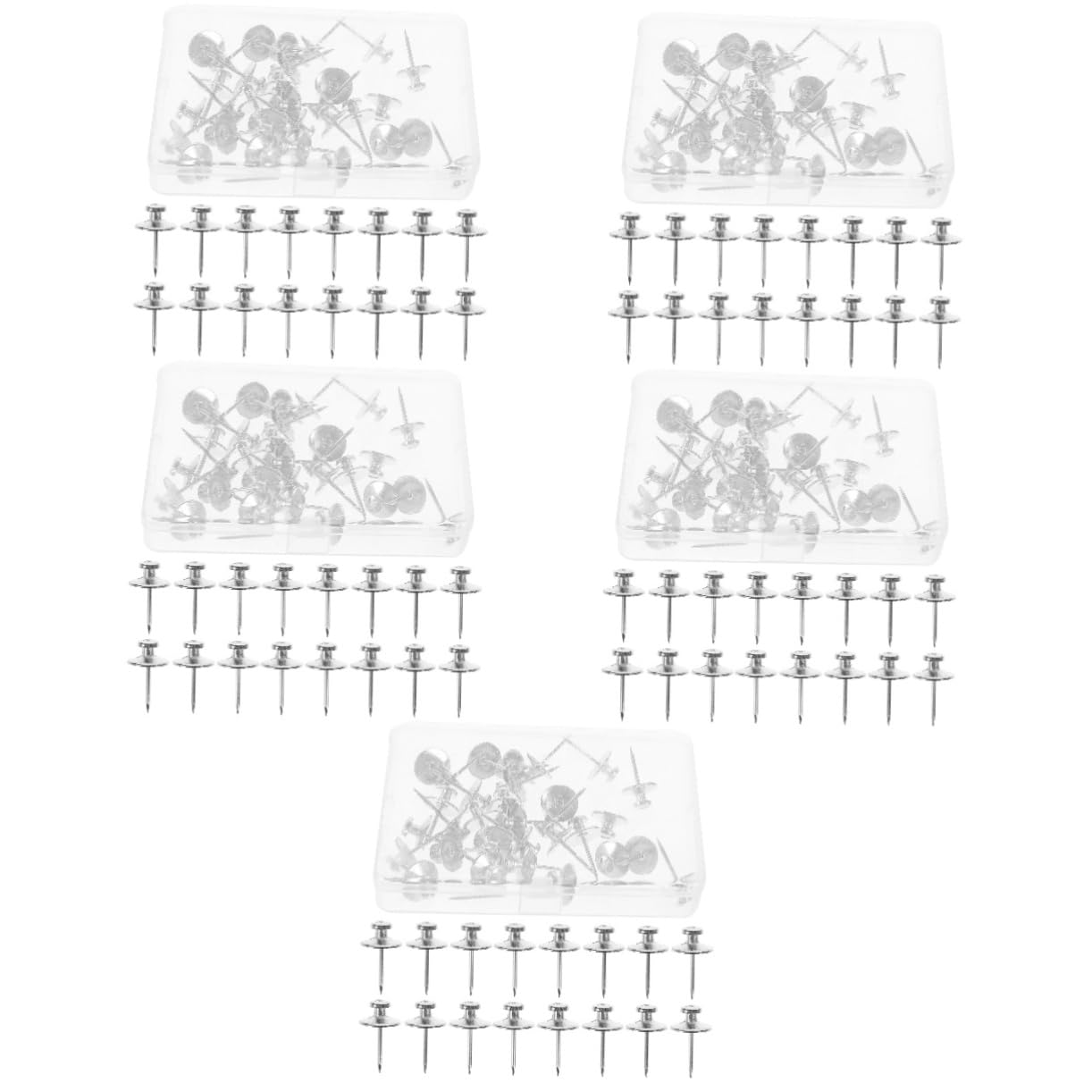Gadpiparty 5 Sätze Reißzwecke Aus Metall Pinnwand Für Die Wand Stecknadeln Für Die Karte Büroartikel Büromaterial Austauschbare Stecknadeln Kleine Stecknadel Zinklegierung Silver 30 Stück * 5