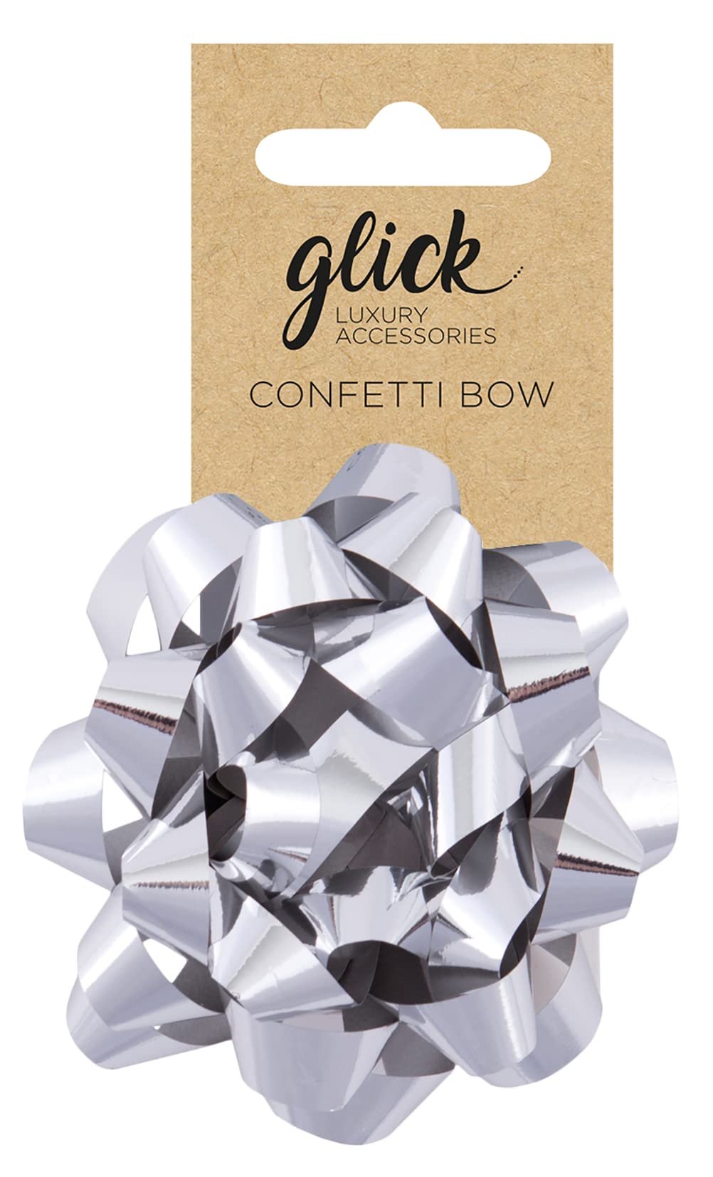 Glick Luxury Bow Metallic Silver, Perfect for The Final Touch to Your Valentine, Birthday and Christmas Gift Wrapping Including Other Celebrations, Gift Bow, BFM05, Metallic Silver