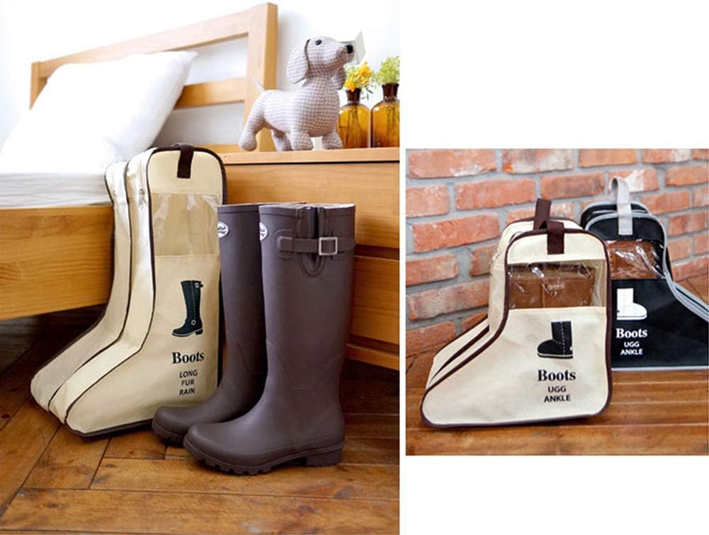 Ibluelover Boots Storage Bag Portable Long Boots Bag Visuable Foldable Boots Cover Protector Bag Dustproof Waterproof Shoes Handbag Hunting Fishing Riding Hiking Boots Carrier Box Bag Shoes Organizer
