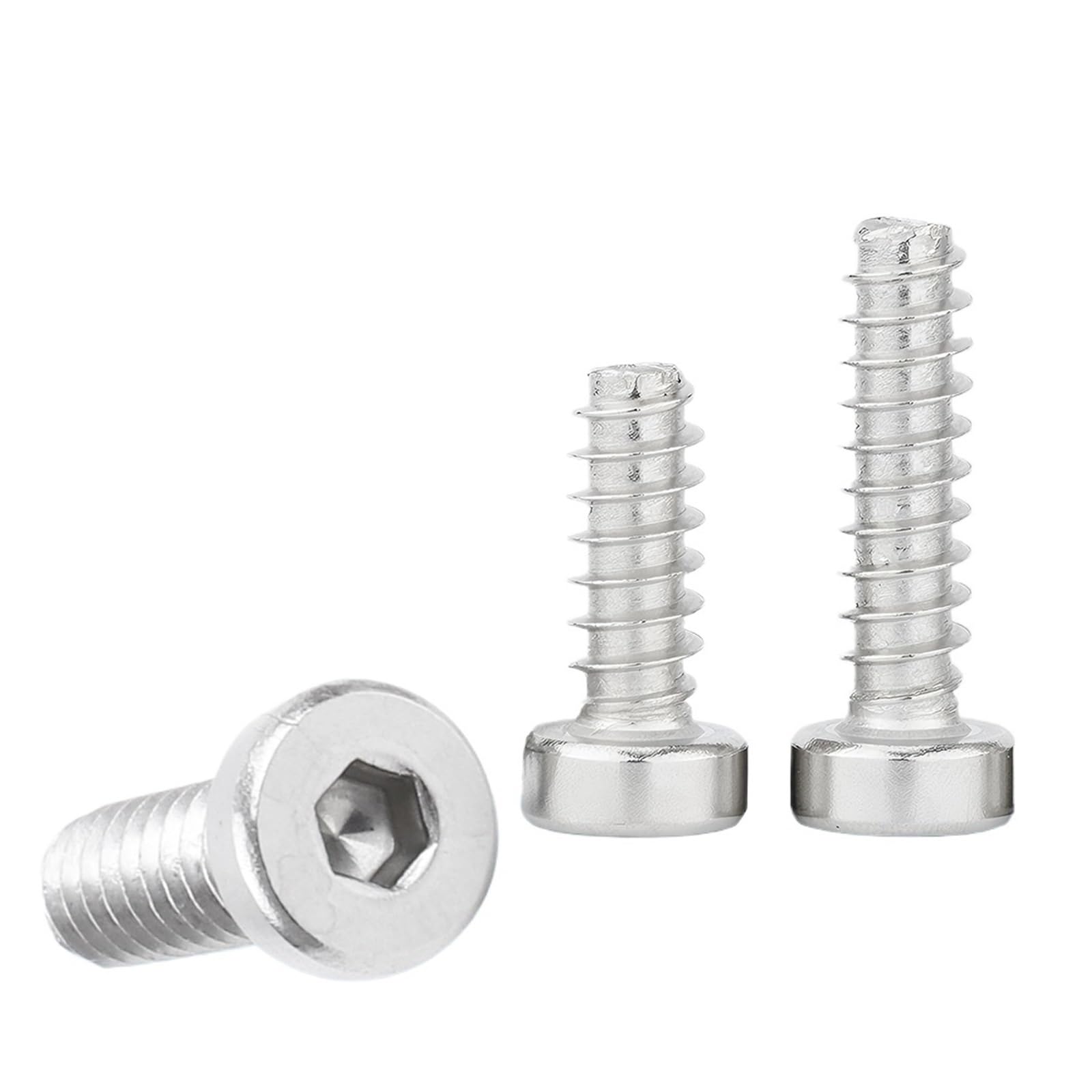 LPANBTGU Hex Socket Thin Low Short Head Tapping Screw Cutting Tail For Plastic M1.7-M6 Stainless Steel Cap Tapping Screws Flat Tail(8mm,M3.5 30pcs)