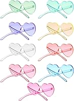 Vista 1 de 9 pares de gafas de sol con forma de corazón sin montura en forma de corazón, gafas de sol para fiesta, gafas de sol de corazón