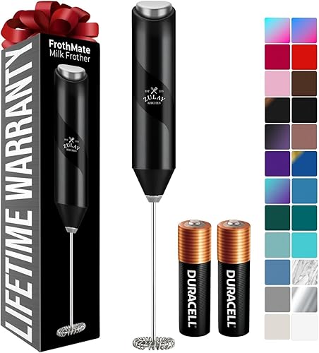 Miniatura 18 de Zulay - Potente espumador de leche con 4 pilas Duracell incluidas, manual, potente espumador de leche para capuchino, frappé, matcha y crema de