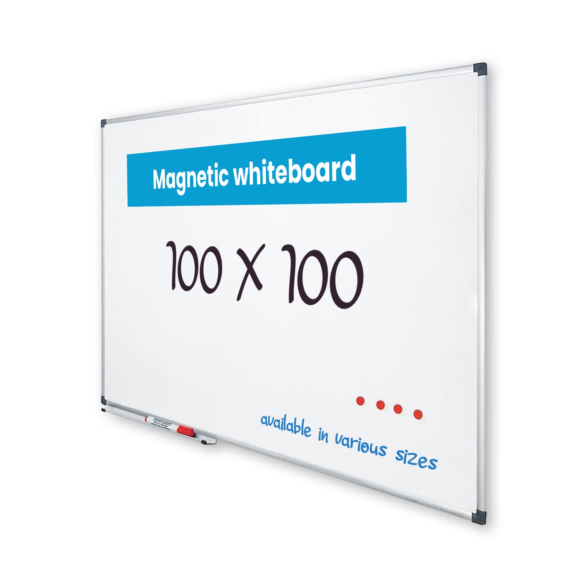 Lavagna cancellabile 100x100 cm con cornice di Vivol - White board e lavagna da muro - Magnetica