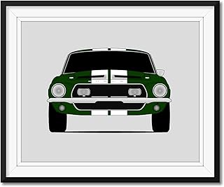 Ford Mustang 1968 Shelby GT500KR Cobra Inspired Poster Print Wall Art Decor Handmade Carroll Shelby S1 (Unframed)