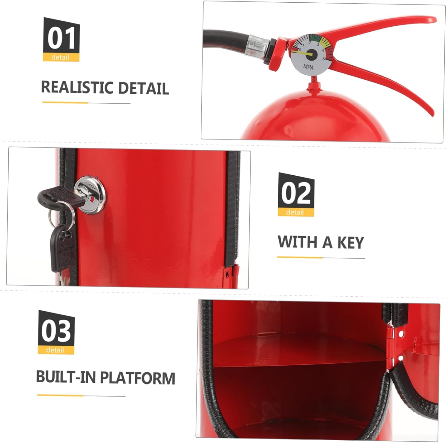 Unomor Fire Extinguisher Shape Wine Storage Organizer Metal Wine Wrapping Box for Brandy Whiskey More Creative for Firemen Special Occasions Stylish Storage Holder