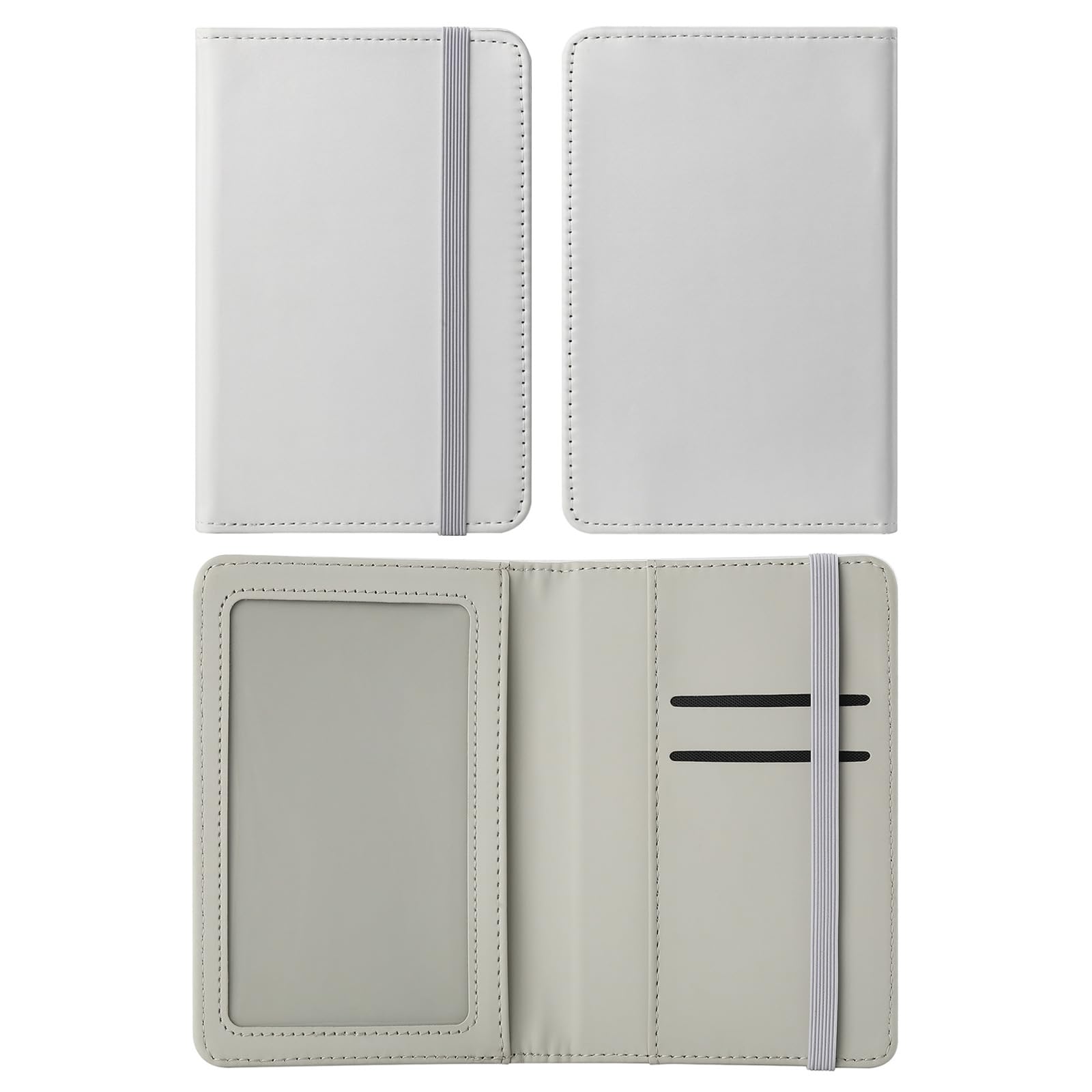 10 pieces DIY Sublimation Blank Passport Holder Covers, PU Leather DIY Heat Transfer Travel Passports Book Holder Wallet Cover for Passport, Business Cards, Credit Cards