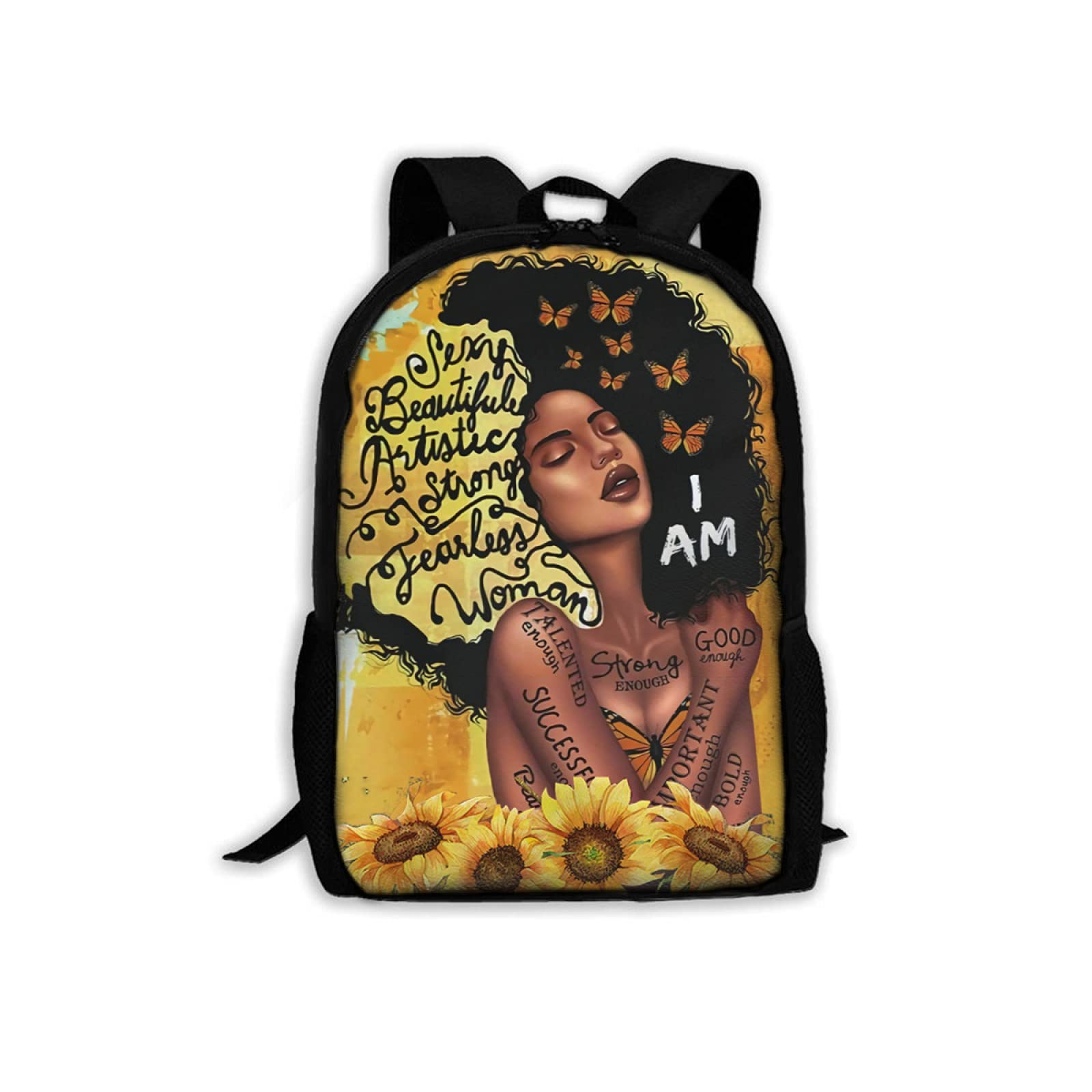 African Women Backpack School Bookbag Durable Laptop Bag Travel Daypack for Girls Teen Outdoor Picnic Hiking