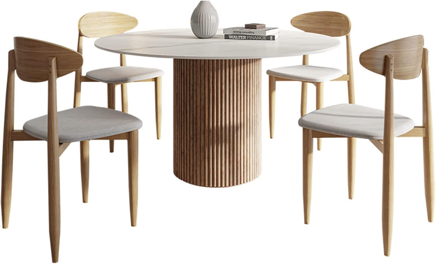 Dining Table Sets for 6, 7 Piece Kitchen Table and Chairs Set for 6 Person, PU Leather Modern Dining Room Sets for Home, Kitchen, Living Room(5) - Table & Chair Sets
