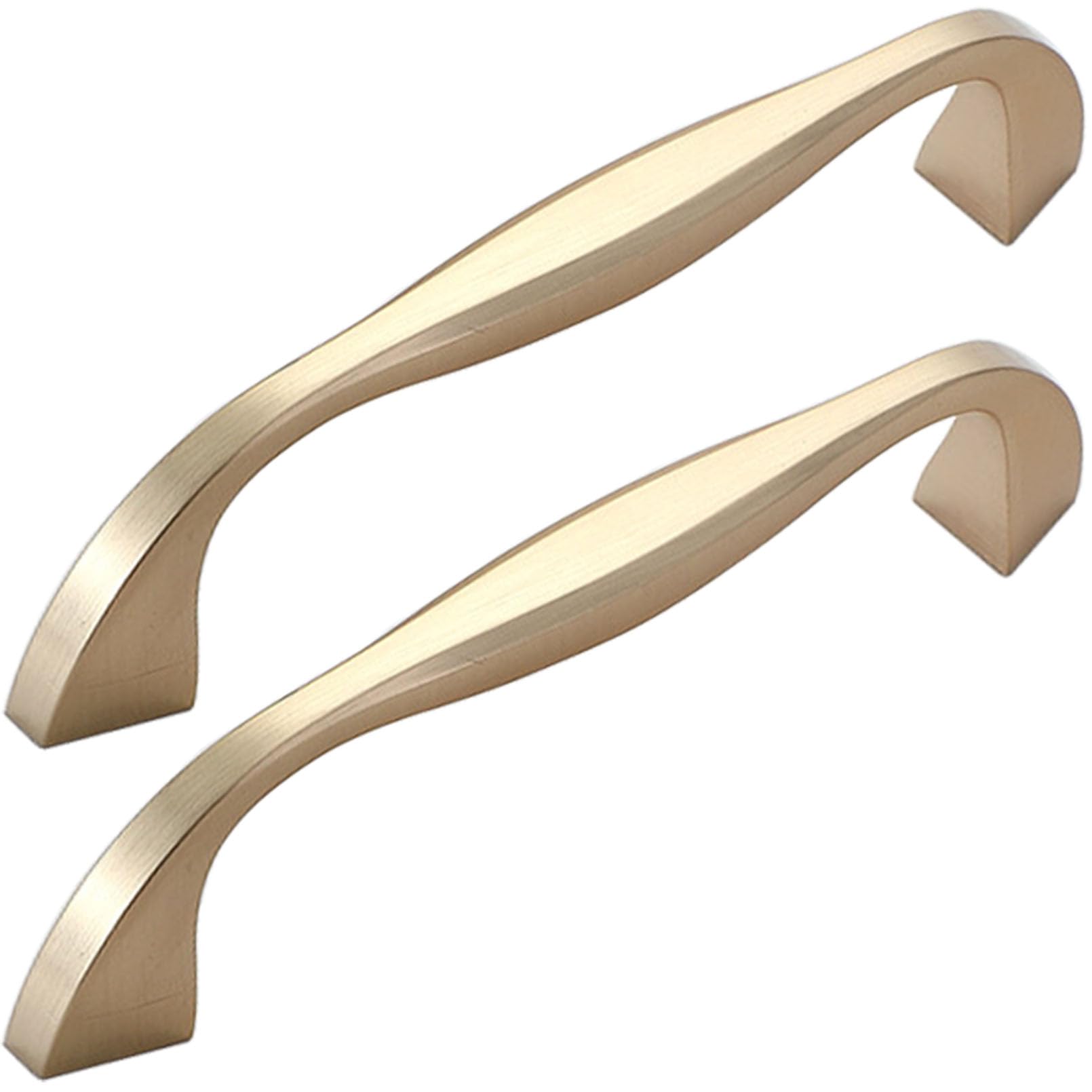 XIAODANHUA Cupboard Handles Matte Gold Drawer Pull Handles Zinc Alloy Furniture Door Handles Wardrobe Pulls for Bedroom Bathroom Living Room (Hole Distance 192mm)