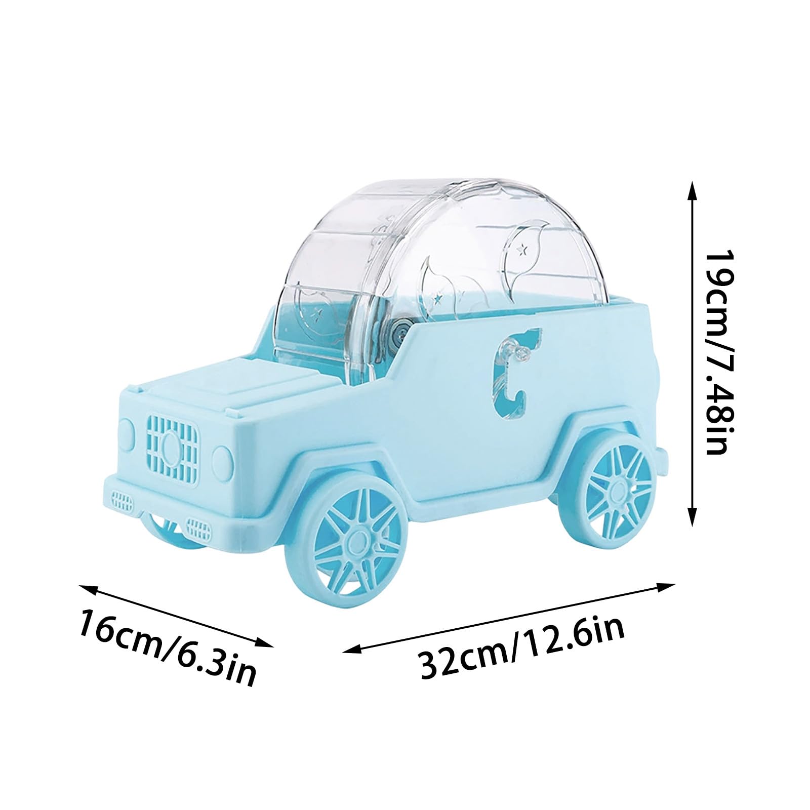 Rueda de ejercicio de plástico para mascotas pequeñas, diseño divertido en forma de coche para juegos activos, ideal para hámsters y otros animales pequeños