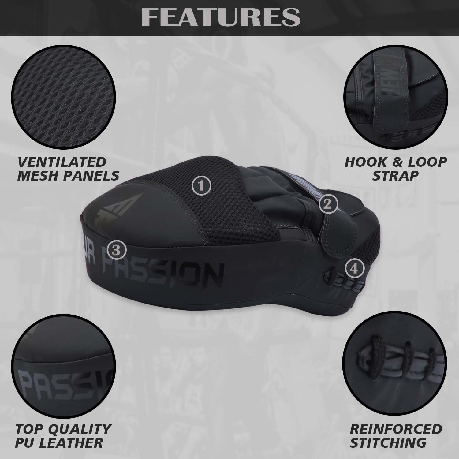 Colpitori Boxe Muay Thai Kick boxing Arti Marziali Pad Focus Pads per Adulti Pelle GripScudo a Colpi Target Mitt per Karate Taekwondo Kickboxing MMA Sparring