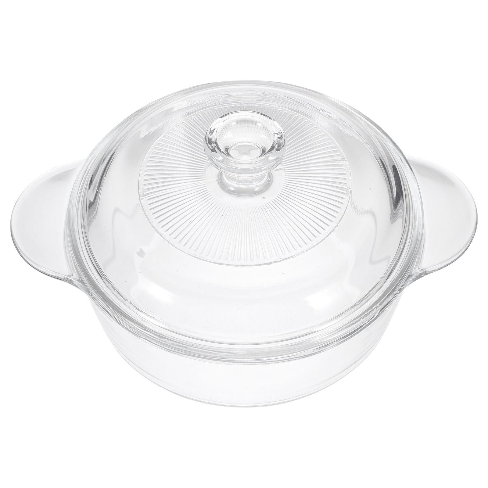 Fuente de Horno Tapa de Vidrio Templado de 1l para Cocinar y Calentar Hogar Diseño Ergonómico y Asas Resistentes