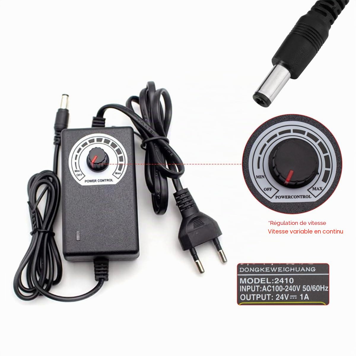 Toplionace Actionneur Linéaire à Cycle Alternatif, Moteur Télescopique Réglable à Engrenages CC 12 V/24 V Bricolage avec Contrôleur de Vitesse Course 3-15cm (DC24V, 45tr/Min)