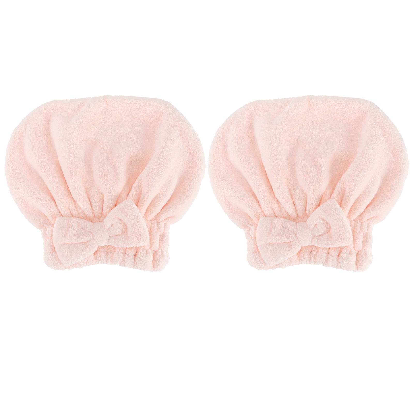 Ejoyous 2PCS Cappello per Asciugare i Capelli in Pile di Corallo Asciugamano per Capelli Avvolgente Cuffia Spessa Assorbente Ad Asciugatura Rapida per Donne Uomini e Uso in Viaggio Dopo la Doccia