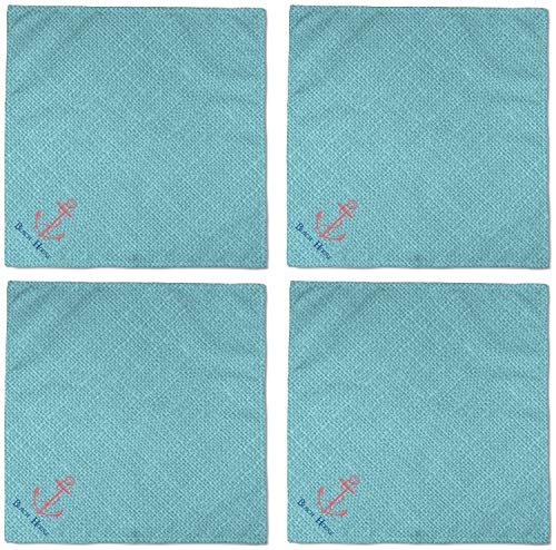 Servilletas de tela azules cuadradas set de 4 miniatura 6