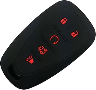 Rubber Key Fob Cover Case Protector Skin Jacket Keyless Entry for Chevrolet 2019 2020 2021 2022 Chevy Malibu Camaro Equinox Trax Traverse Sonic Cruze Volt Spark