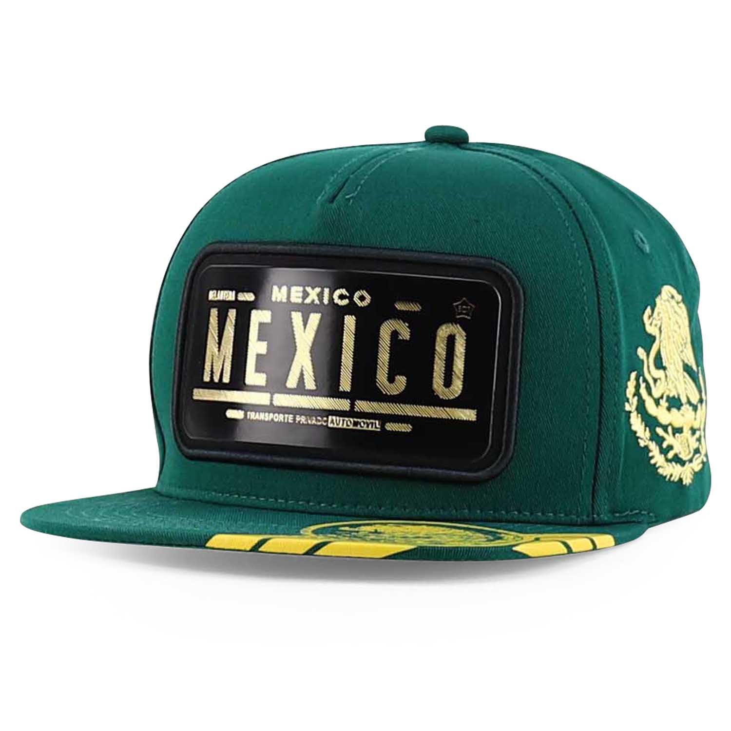 Trendy Apparel Shop Mexico States Auto License Plate Theme Flat Bill Snapback Cap