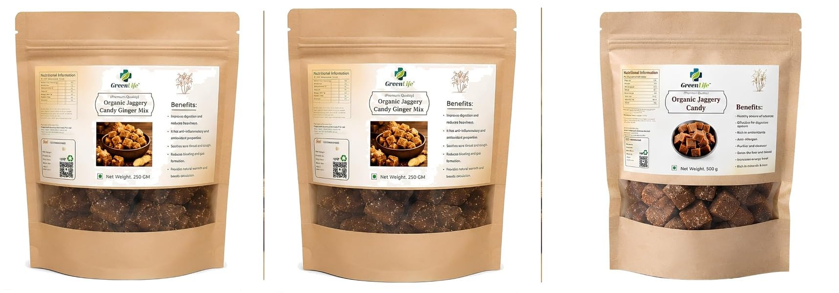 Organic Jaggery Candy Ginger Mix 250g | Natural Desi Gur Ginger Candy | Traditional Sweet & Spicy pack of 2Millet Cookies | Baked Cookies | Tea Time | 200g | GreenLife Combo | Total Weigh-image-25