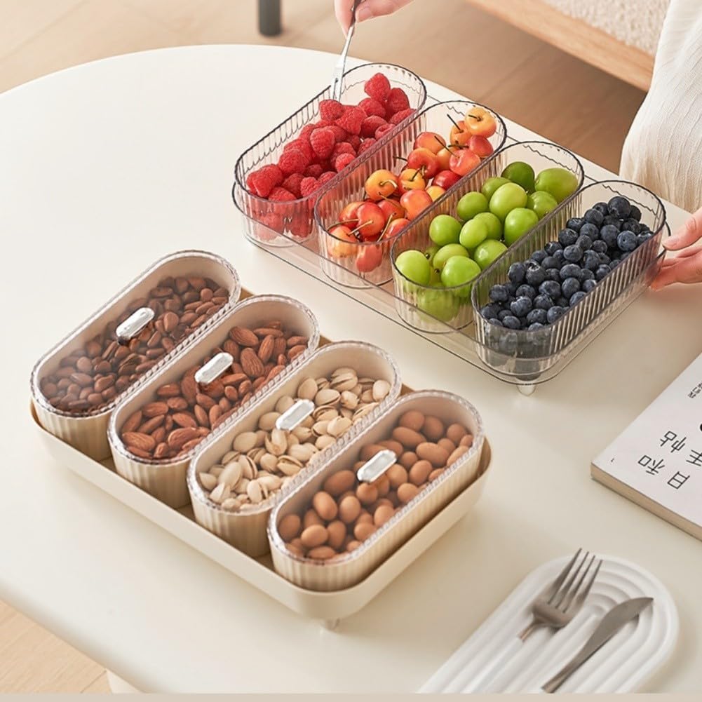 Bandeja Frutas con Tapa 31cm Plástico PET+ABS(White)