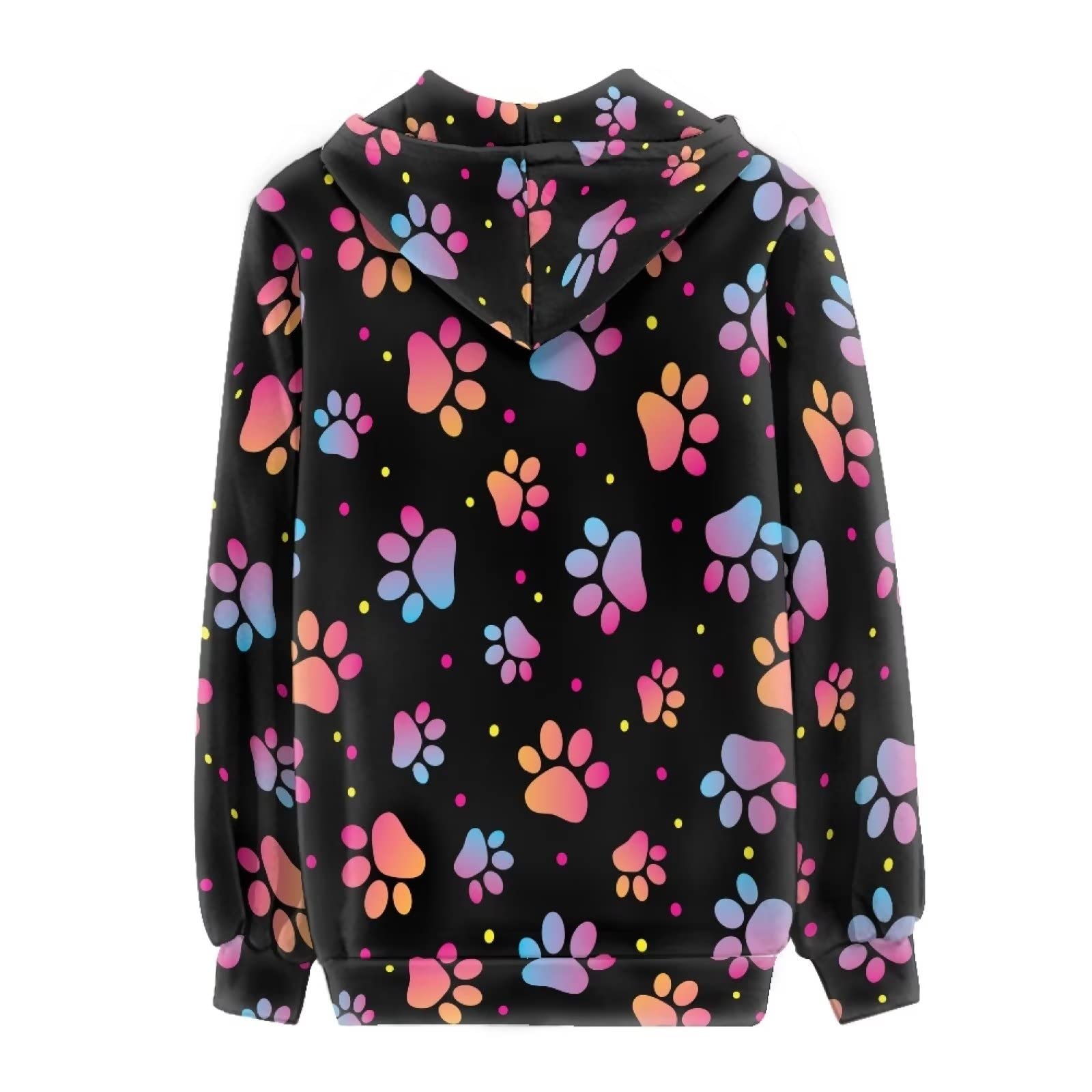 HUIACONG Bluza z kapturem zapinana na zamek błyskawiczny damska bluza z kapturem rozmiar XS-5XL nastolatki sweter, Kolorowa łapa psa 9, 3XL