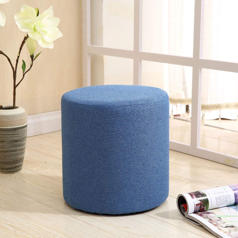 Pouf en tissu antidérapant pour chambre et salon, repose-pieds rond bleu et violet