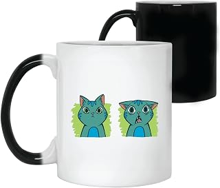 Cat Expressions Gift for Pet Lovers Neutral Horrified Faces 11oz 15oz Color Changing Mug
