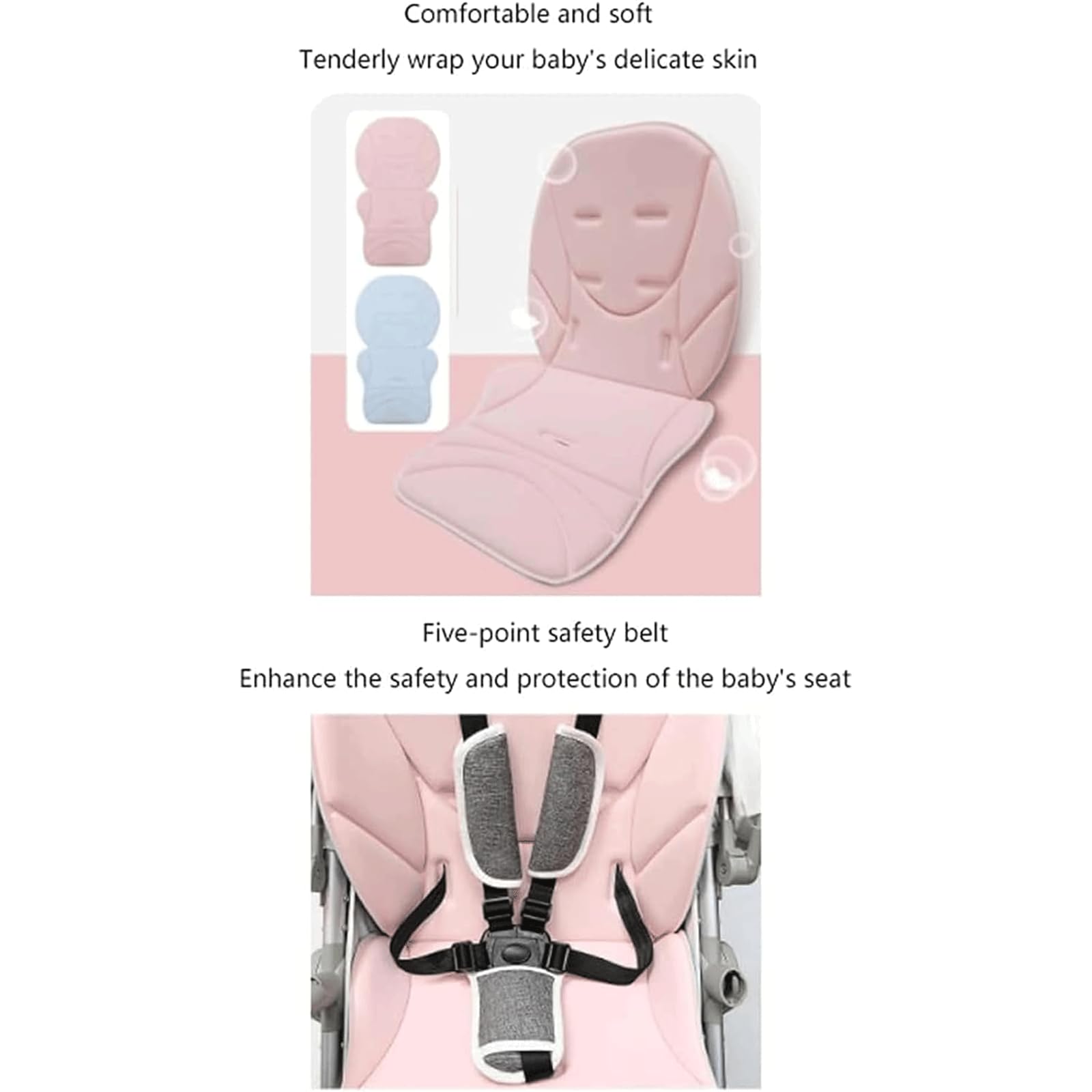 EYPKPL Poussette Double Pliable, auvent réglable, Tandem, Portable, Grand Espace, Chariot de Luxe, en métal, Double