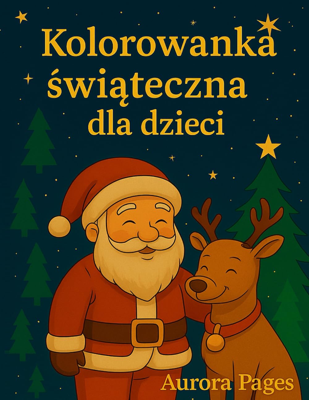 Kolorowanka świąteczna dla dzieci: Mikołaj, renifery i zimowe zabawy (Kawaii Christmas Collection)