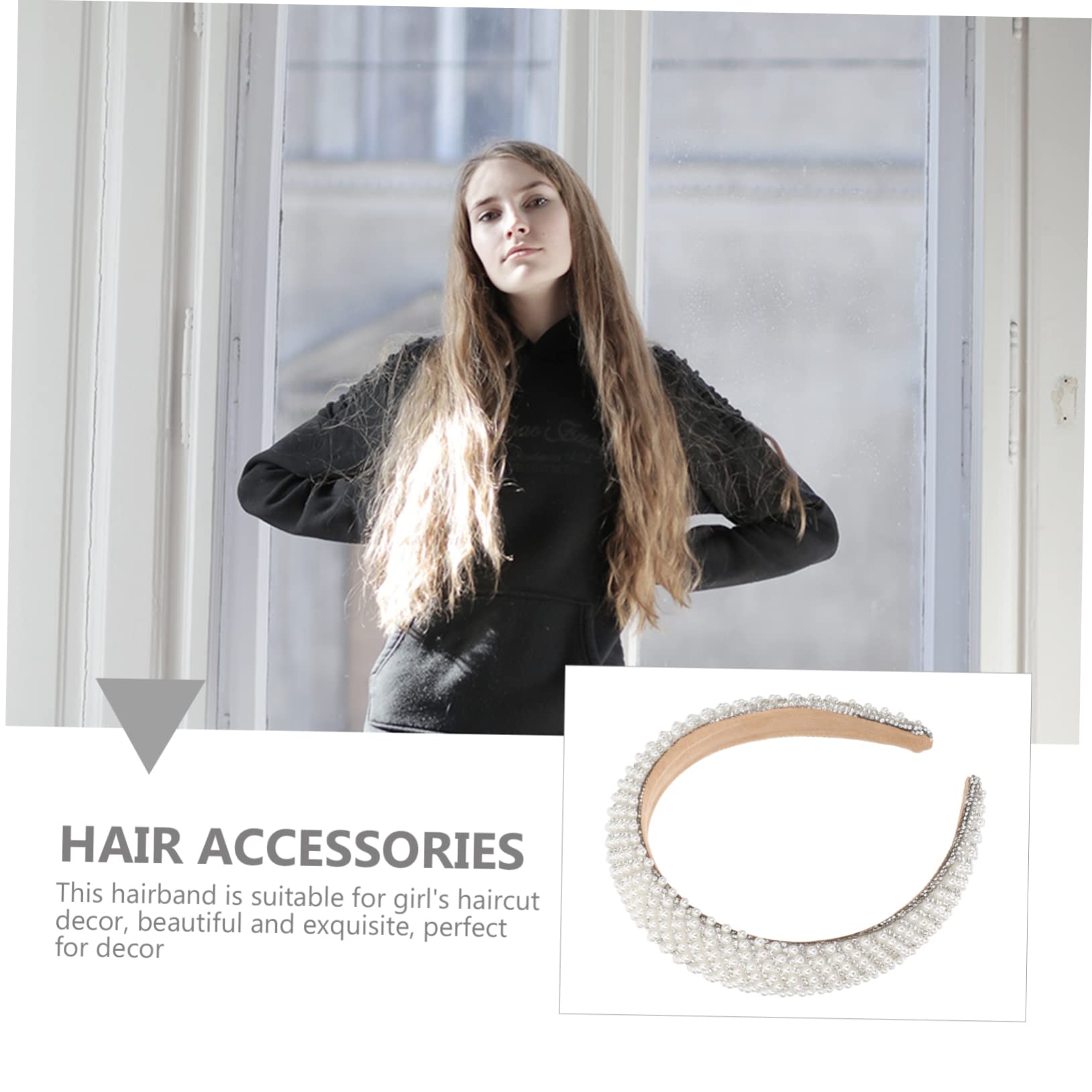 FRCOLOR 4 Stück Stirnband Haarschmuck aus Strass Haarband mit Strassperlen Kristalldekor Haarband für Mädchen haar zubehör haircharm Haarschmuck für Frauen Mode-Haarreifen Stoff Weiß