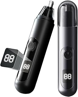 HILYC Professional Nose Hair Trimmer, LED Display, USB Rechargeable, Waterproof Double-Edge Blade for Men, Women, IPX7 Rated, 2025 Model (Round Bottom)