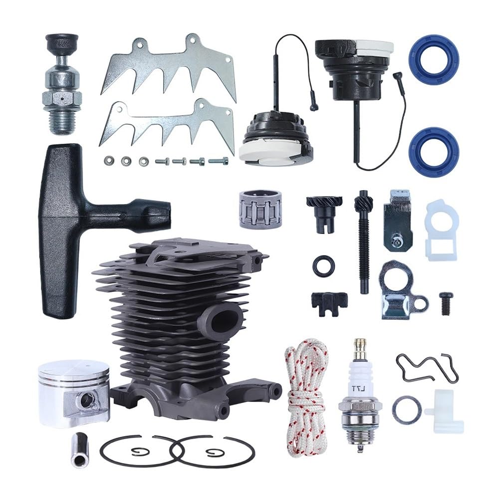 Kit de Ajuste de púas de trinquete de pistón de Cilindro de 46 mm for Motosierra S-ihl MS280 MS270 MS 270 280, Tapa de Gasolina, trinquete de Arranque Accesorios para cortacésped
